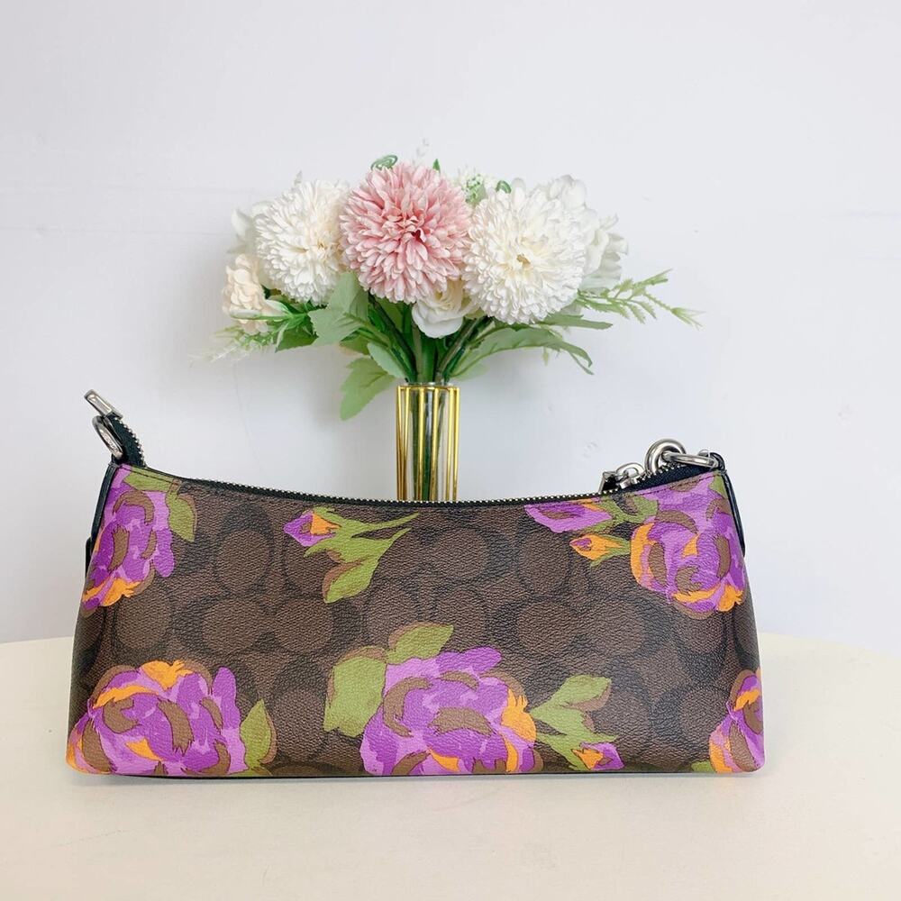 Coach CL406 Charlotte Shoulder Bag In Signature Canvas IN Brown Iris Multi - Picture 5 of 10